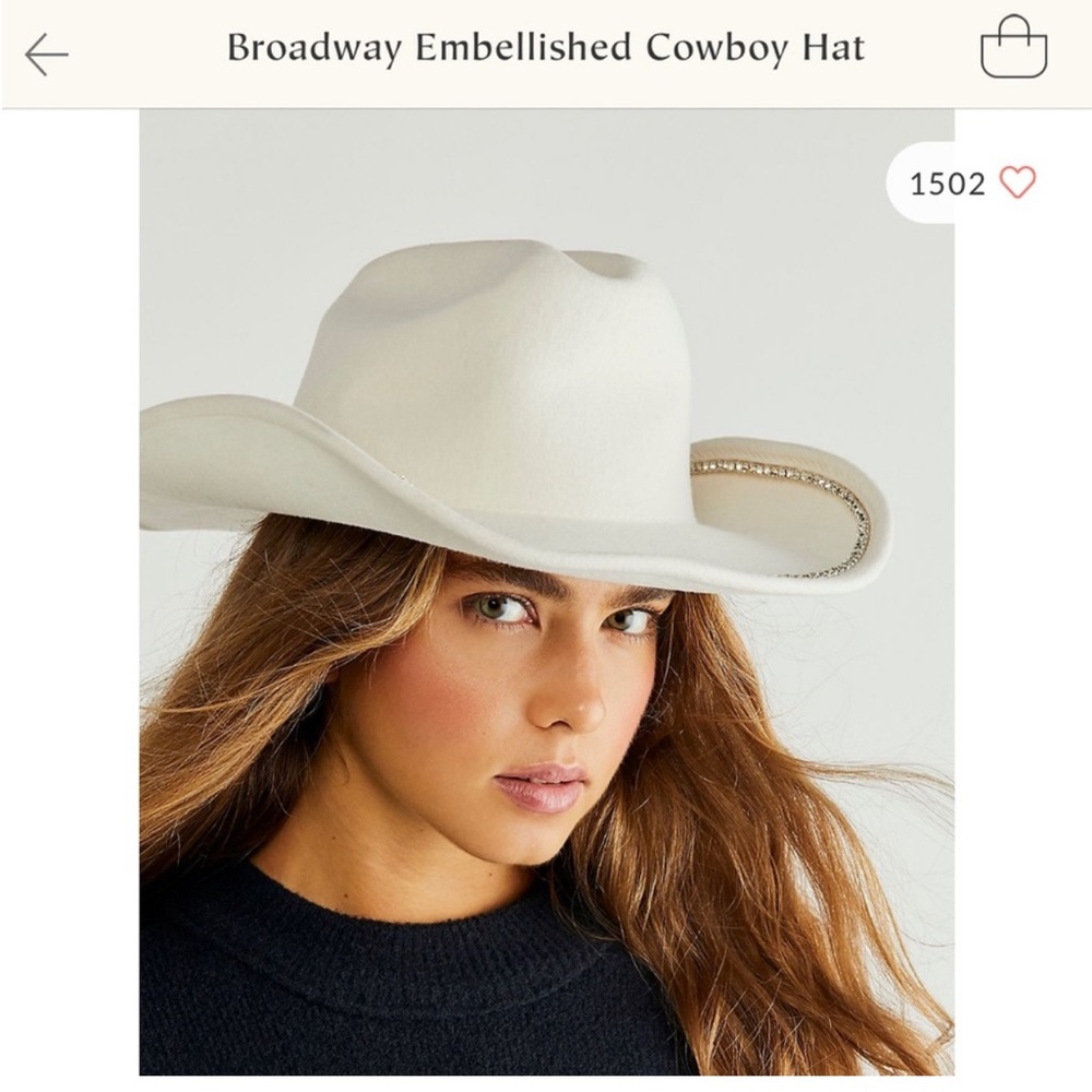 Free People Ivory Cowboy Hat
